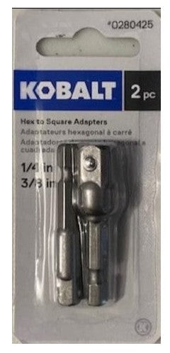 Ensemble de 2 adaptateurs de douilles hexagonal à douille carré 1/4-3/8''