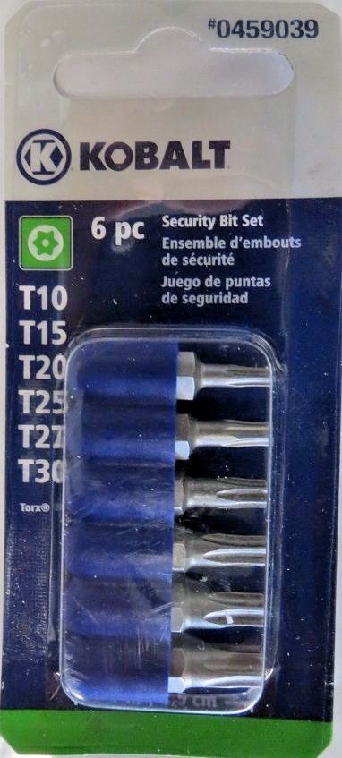 Ens. 6pcs Torx Security T10-T30