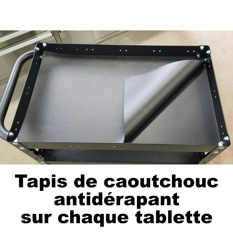 Chariot à outils 3 tablettes 28'' Noir