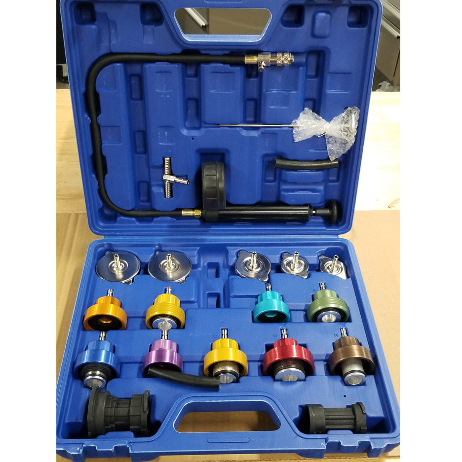 Trousse 21pcs pour test de pression du système de refroidissement
