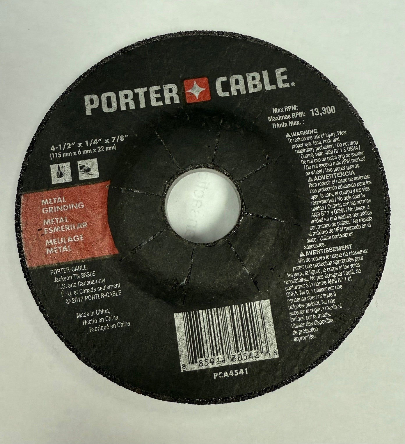 Caisse de meules 4-1/2'' X 1/4'' X 7/8'' (25)
