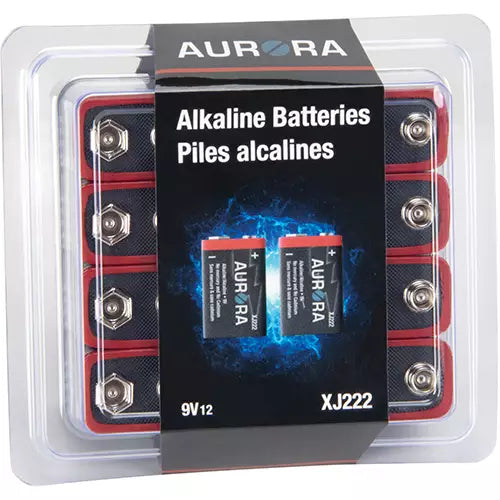 Piles alcalines industrielles, 9 V, pqt 12