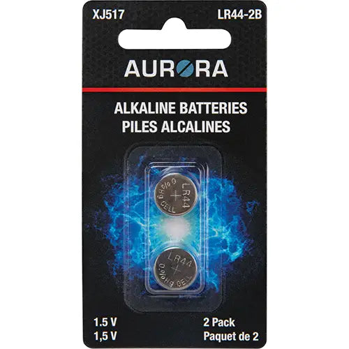 Piles alcalines LR44, 1,5 V pqt 2