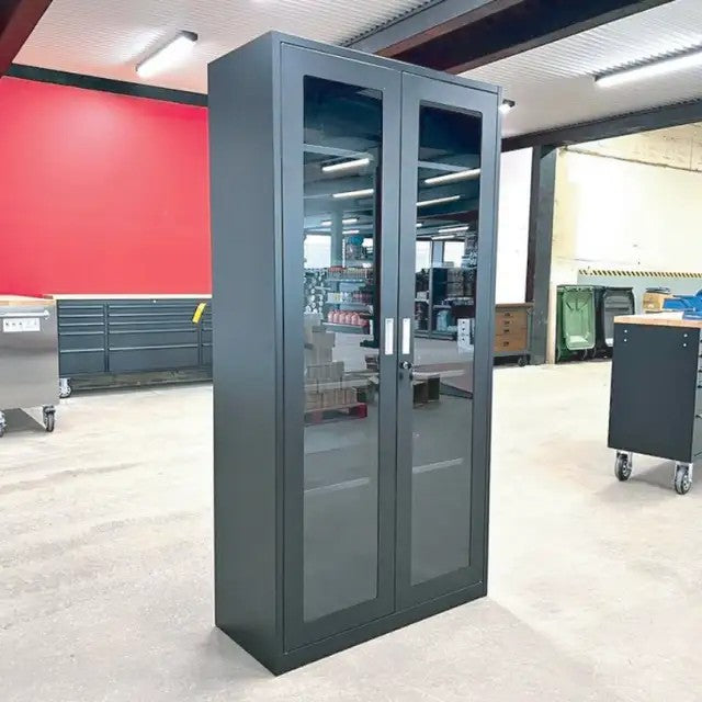 Armoire portes vitrées Noire