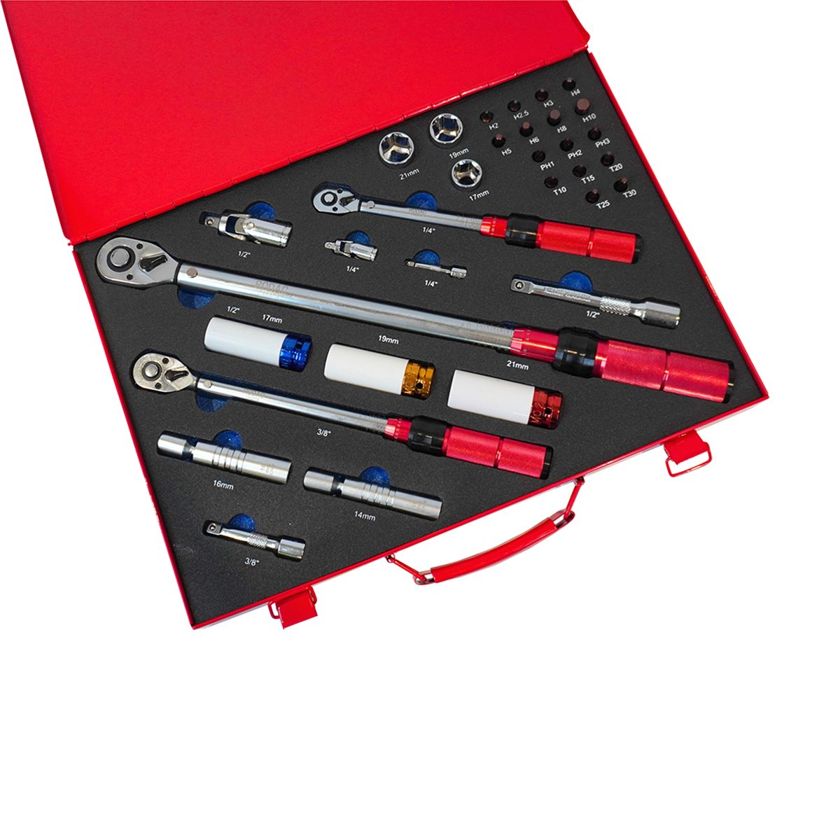 Ens. 3pcs clés Dynamométrique 1/2''-3/8''-1/4'' DR