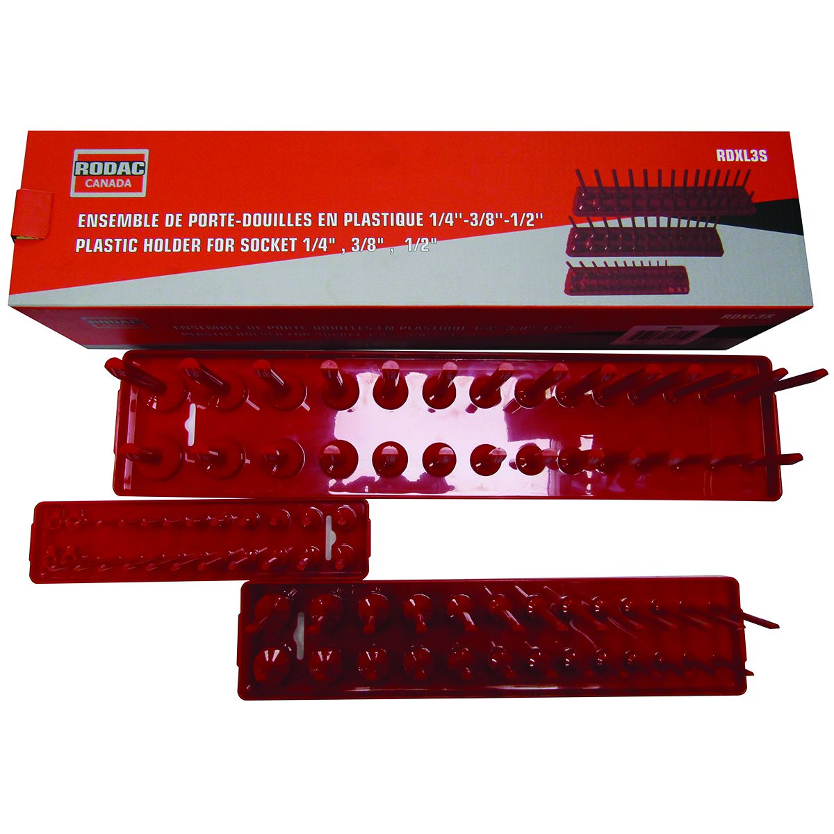 Ens. de porte-douilles métrique 1/4''-3/8''-1/2''
