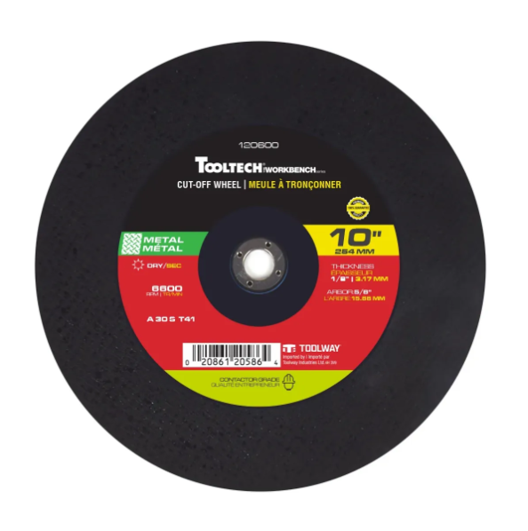 Disque à Tronçonner Abrasif 10po x 1/8po x 5/8-7/8po Pour Métal