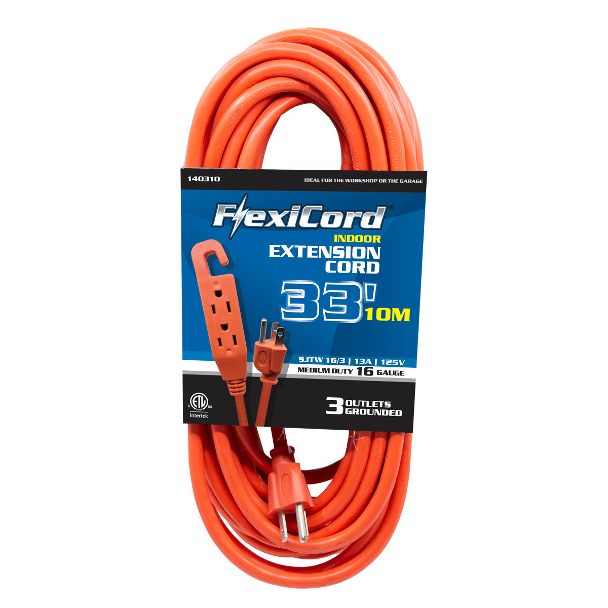 Cordon Extension Intérieur SJTW 16/3 3-Prises 33pi Orange