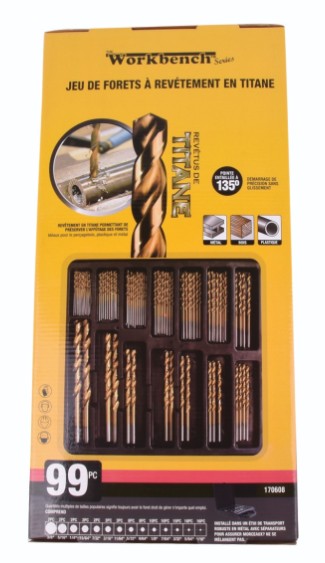 Jeu de foret en titane (99pcs)