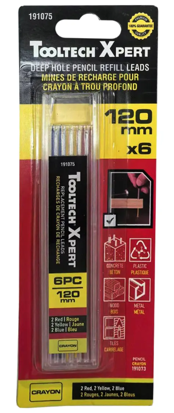 Mines De Rechange Pour Crayon À Trous Profond 120mm Couleurs Assorties