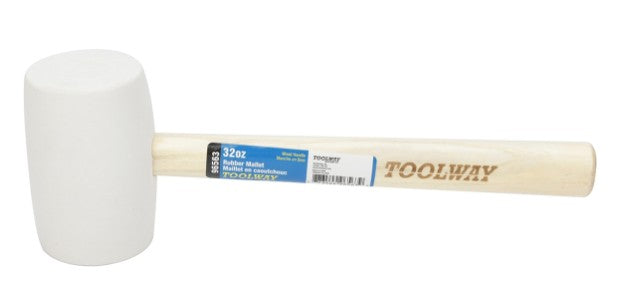 Maillet En Caoutchouc Avec Manche En Bois 32oz Blanc