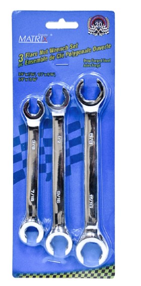 Ens. 3pcs de clés polygonales ouvertes