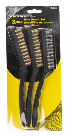 Ens. 3pcs de brosses métallique 9''