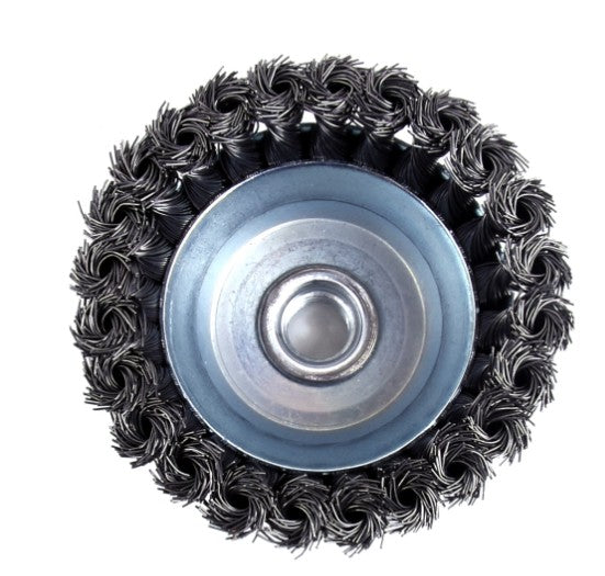 Brosse coupe en fils noués 4'' tige 5/8''